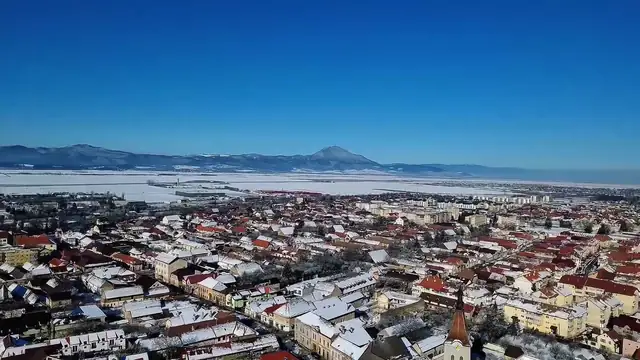 Râșnov from above in winter