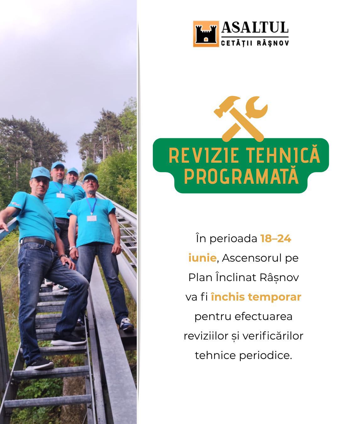 Revizie tehnică programată 18-24 iunie